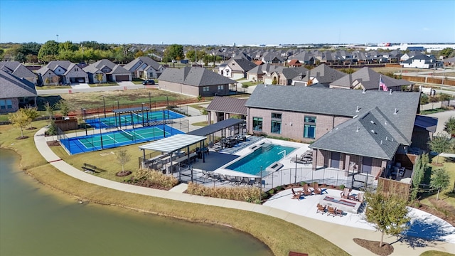 aerial view with a residential view