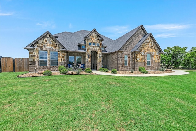 view of front of home featuring a front yard