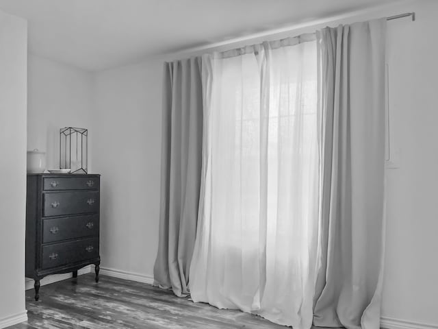 bedroom featuring dark hardwood / wood-style floors