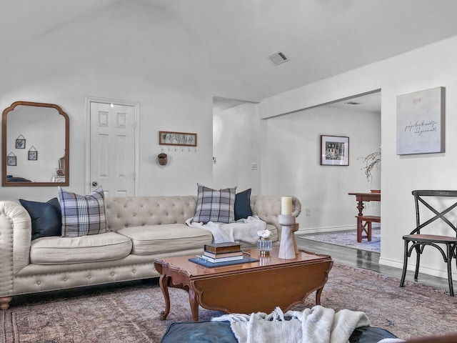 living room featuring wood-type flooring