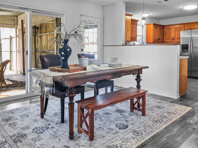 dining room featuring dark hardwood / wood-style floors