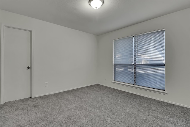 unfurnished room with light colored carpet