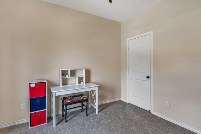 view of carpeted office space