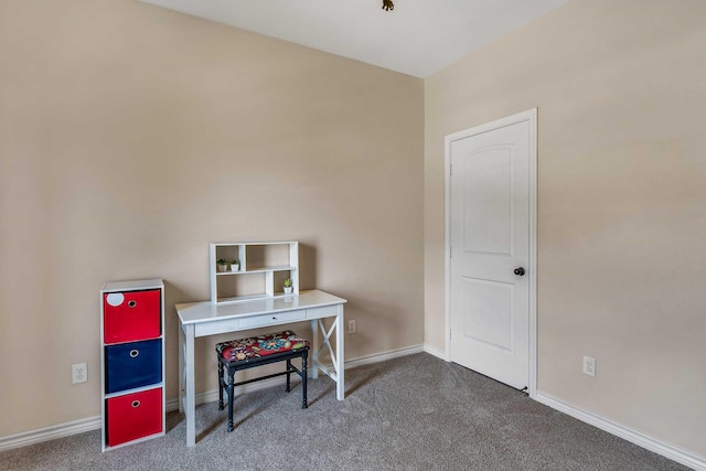 view of carpeted office space