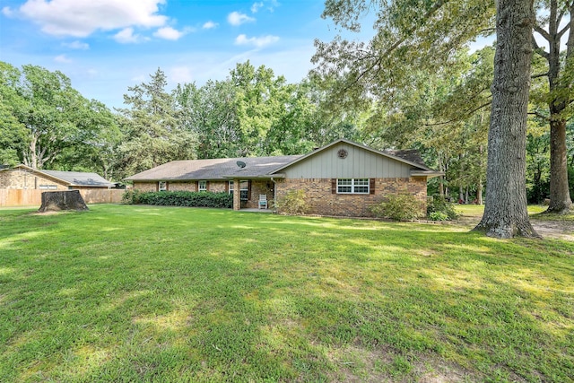 exterior space with a front lawn