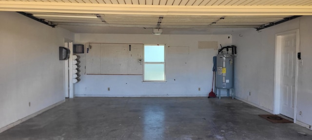 garage with electric water heater