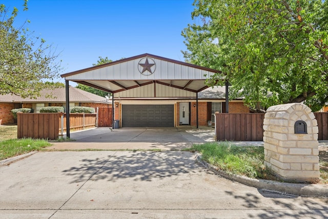 view of front of house with a garage