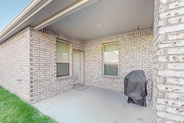 view of patio with area for grilling