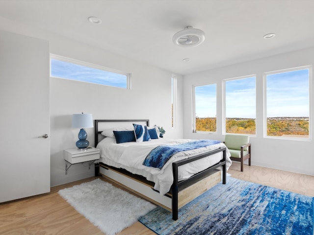 bedroom featuring light hardwood / wood-style flooring