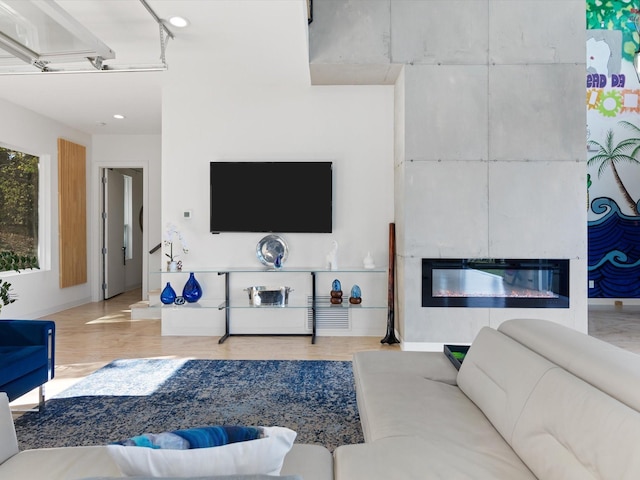 living room featuring hardwood / wood-style flooring