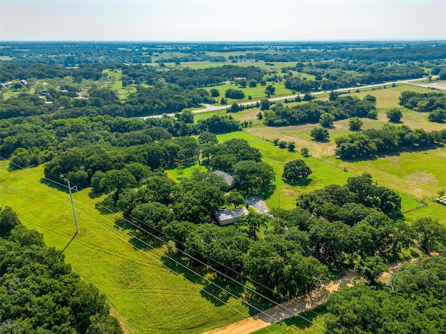 aerial view featuring a rural view