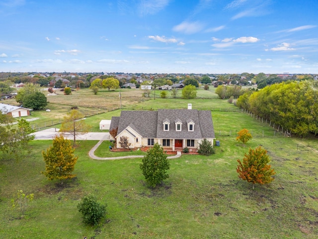 bird's eye view with a rural view