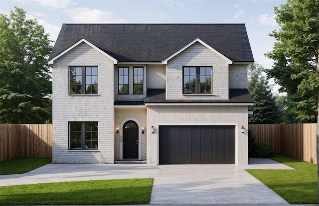 view of front of house with a garage