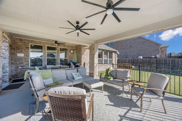 view of patio / terrace with outdoor lounge area