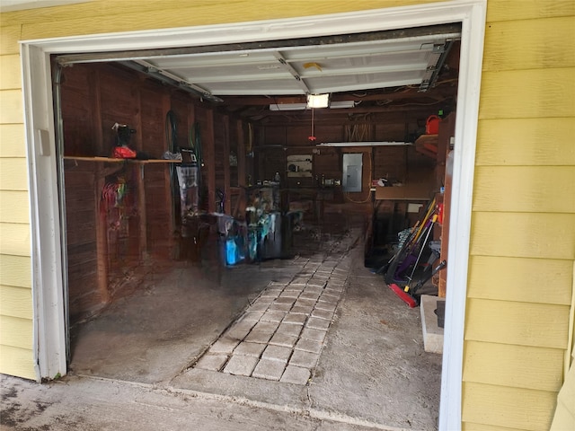 garage with electric panel