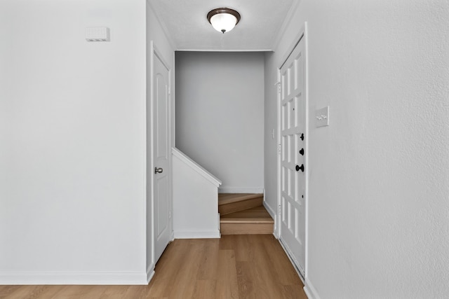 hallway featuring light wood-type flooring