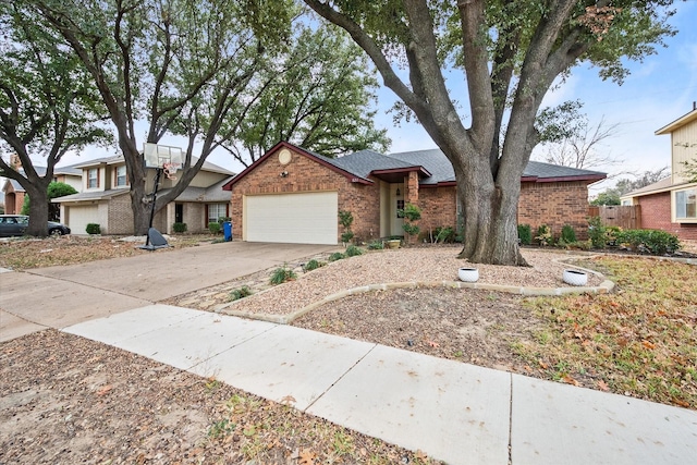 view of front facade with a garage