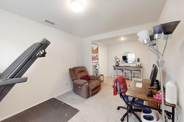 carpeted office with visible vents