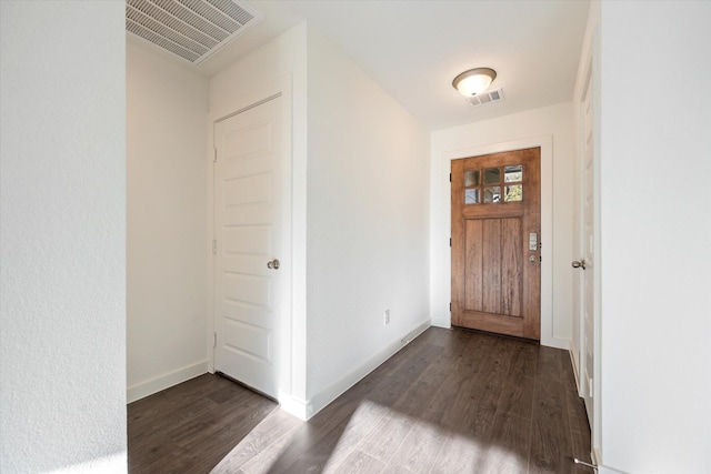 entrance foyer featuring dark wood-type flooring