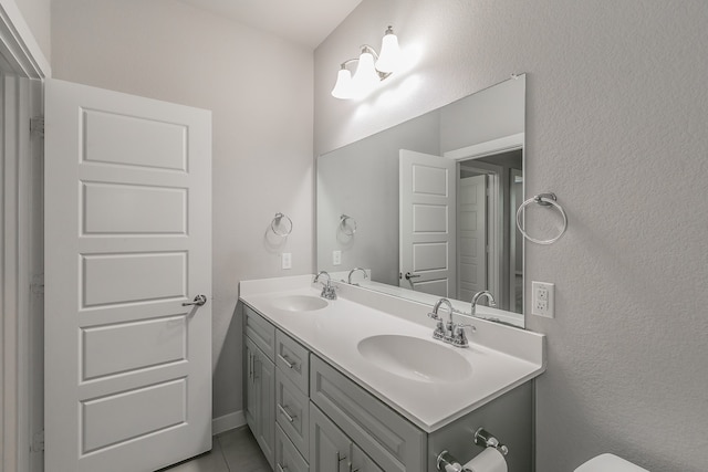 bathroom featuring tile patterned floors and vanity