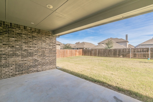 view of yard with a patio area