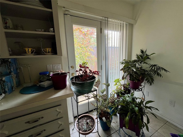 view of tiled dining room