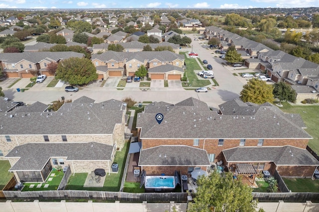 aerial view featuring a residential view