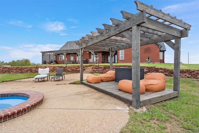 view of patio with a pergola