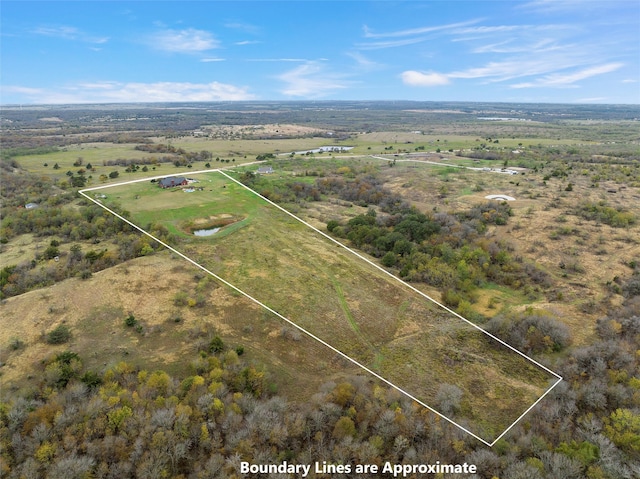 aerial view featuring a rural view