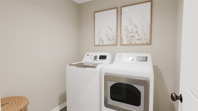 laundry area featuring separate washer and dryer