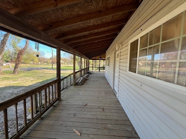 deck with a porch