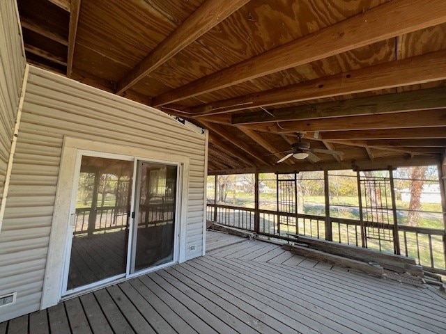 deck featuring ceiling fan