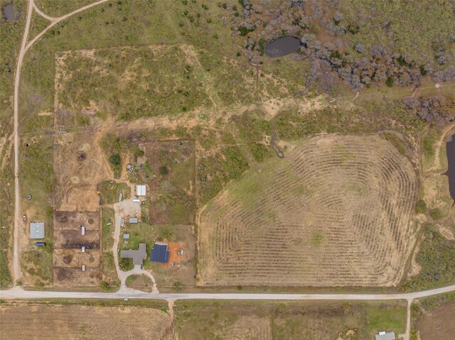 aerial view featuring a rural view