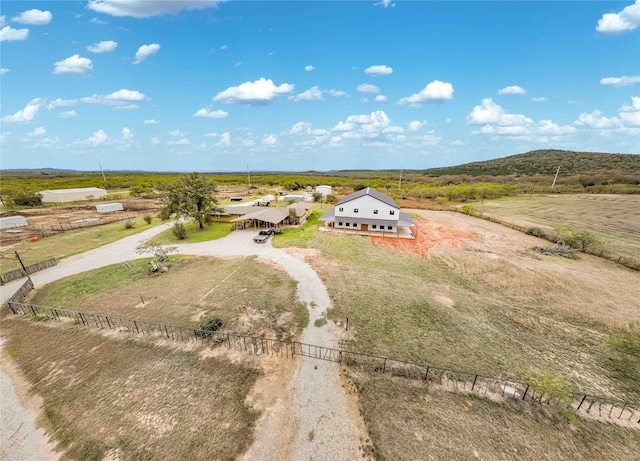 aerial view featuring a rural view