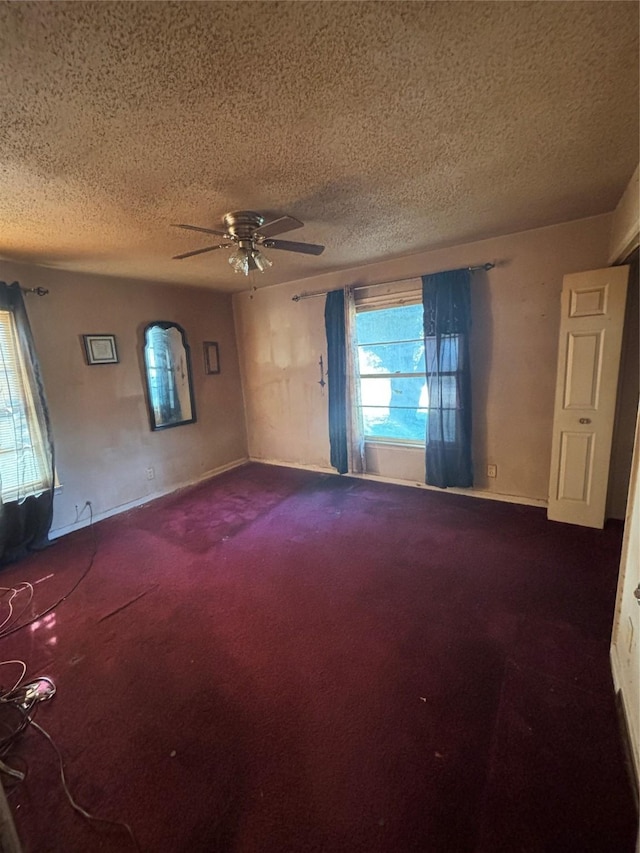 4848 Haas Dr, Dallas, TX 75216 - carpeted empty room featuring a textured ceiling and ceiling fan
