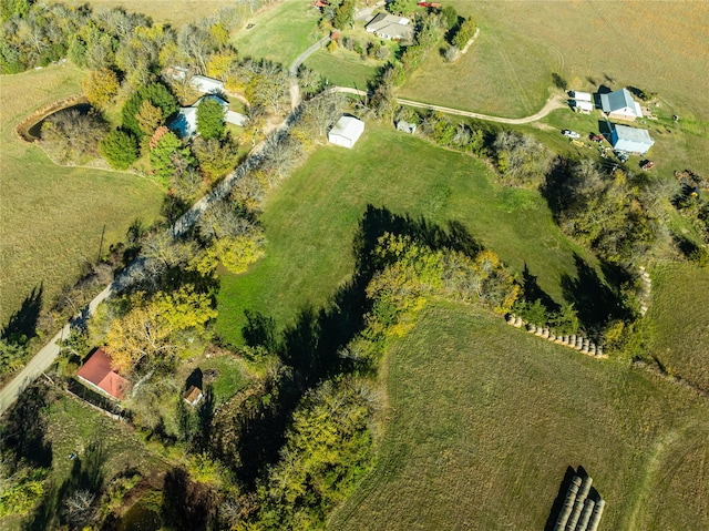 aerial view with a rural view