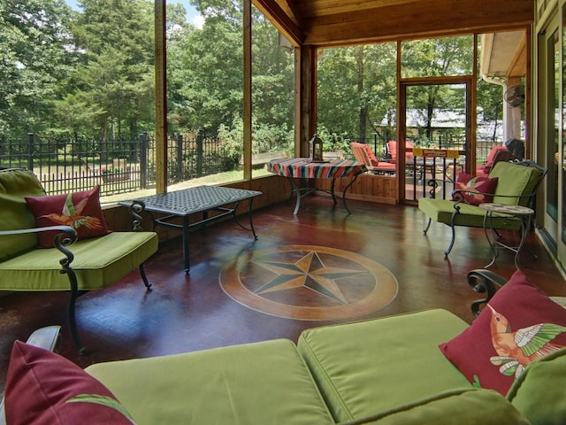 view of sunroom