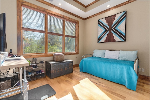 bedroom featuring light hardwood / wood-style flooring