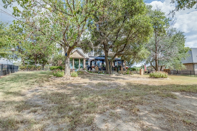 view of yard with a gazebo