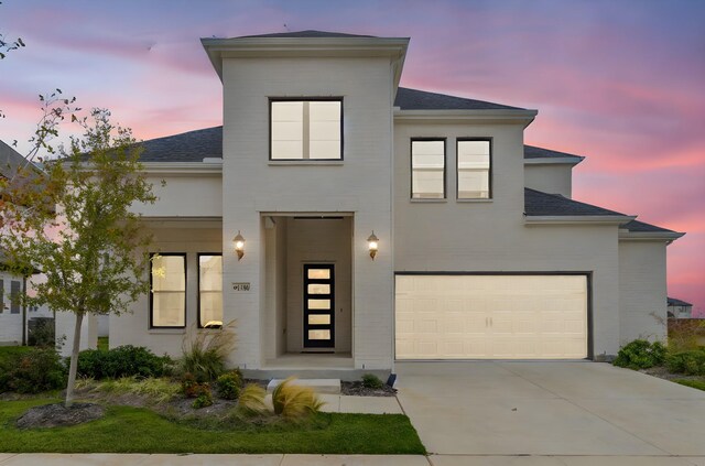 contemporary home with a garage