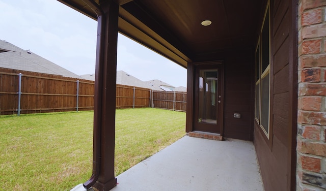 view of yard with a patio area