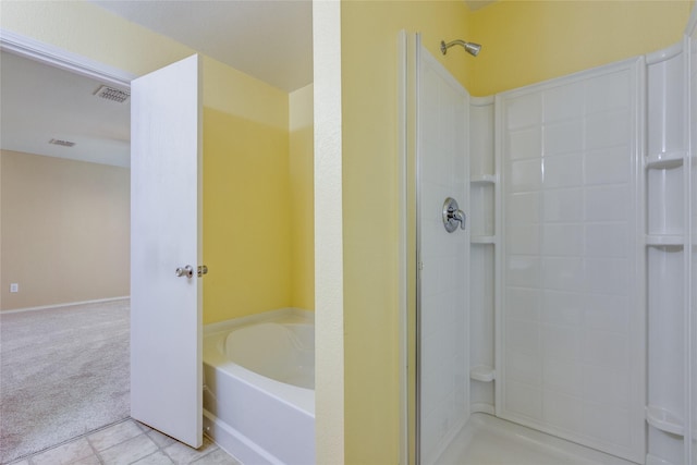 bathroom with independent shower and bath