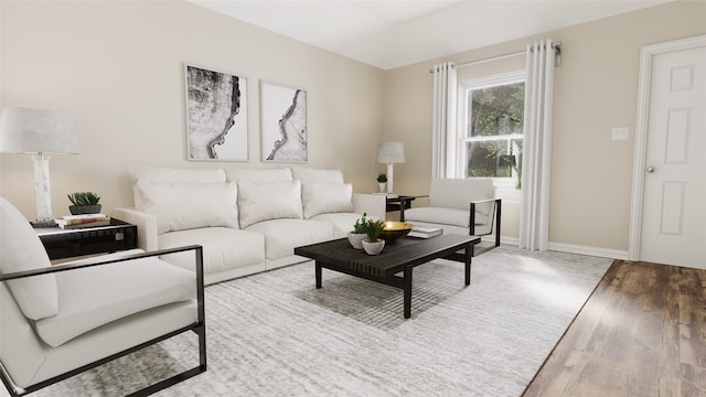 living room featuring hardwood / wood-style floors