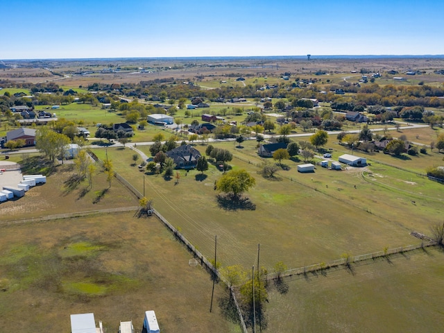 aerial view featuring a rural view