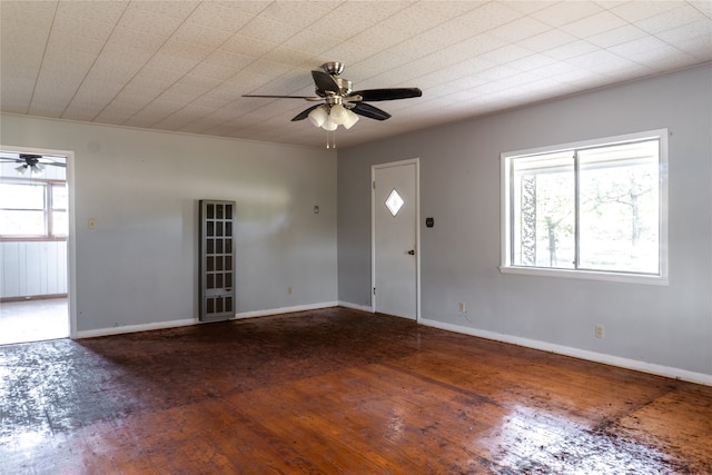 entryway featuring ceiling fan and hardwood / wood-style floors