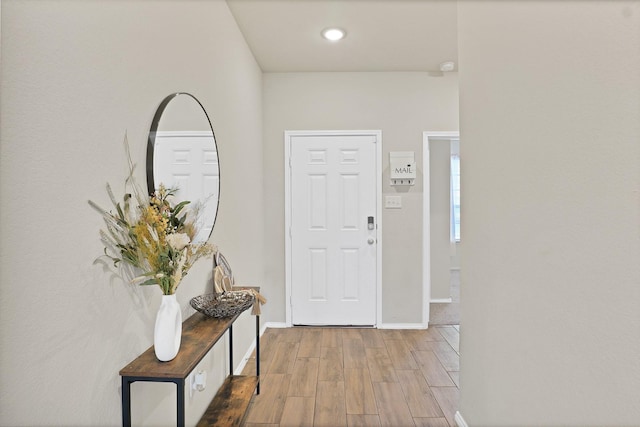 entrance foyer featuring hardwood / wood-style flooring