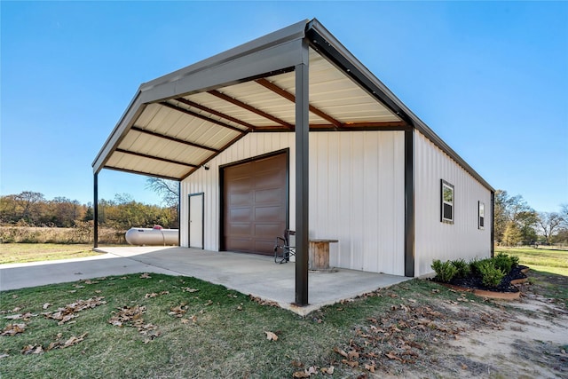 view of garage