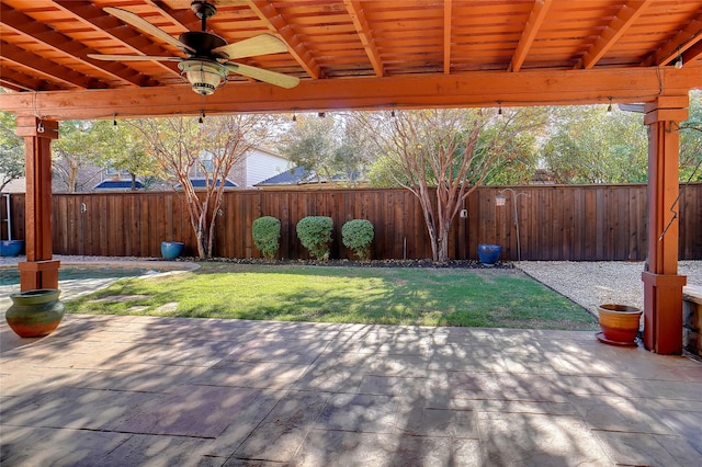 view of patio / terrace with ceiling fan