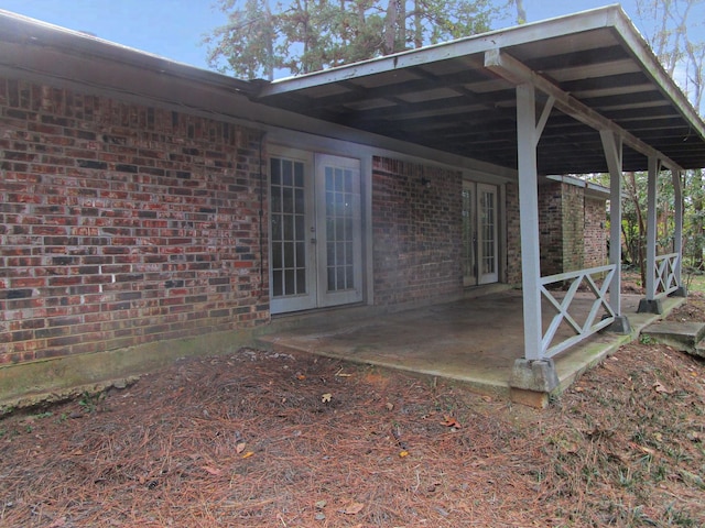 exterior space with french doors