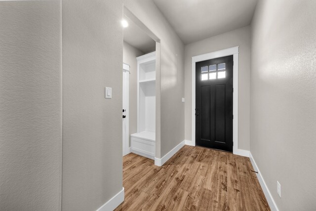 entrance foyer featuring light wood-type flooring